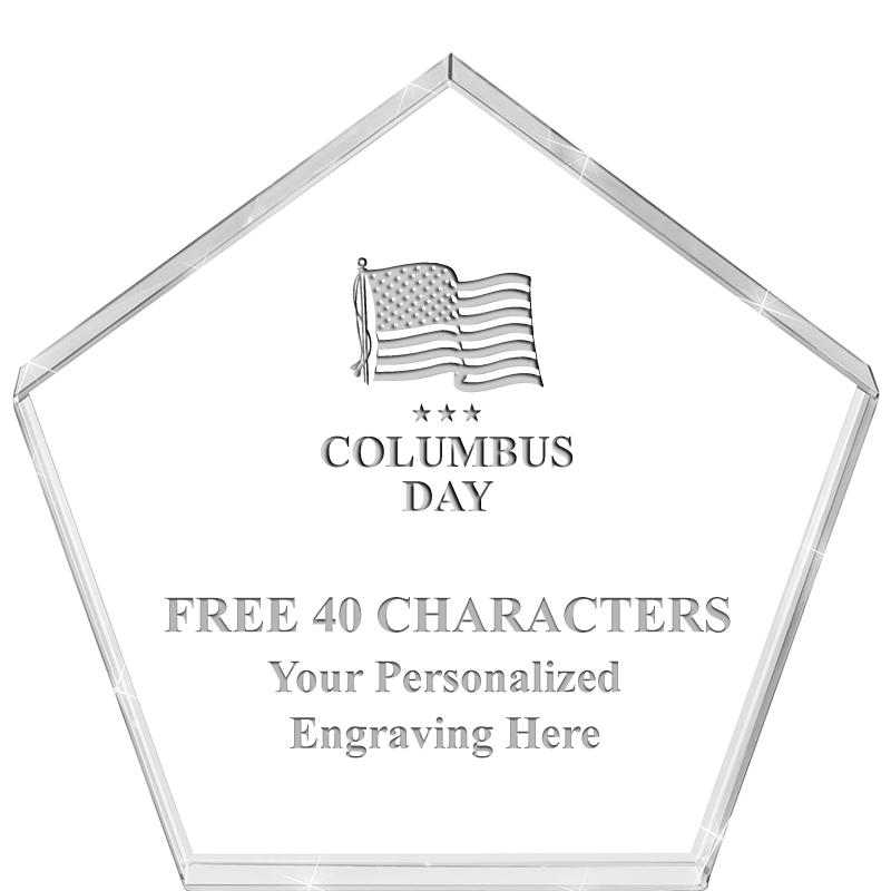 4"PENTAGON CRYSTAL PAPERWEIGHT