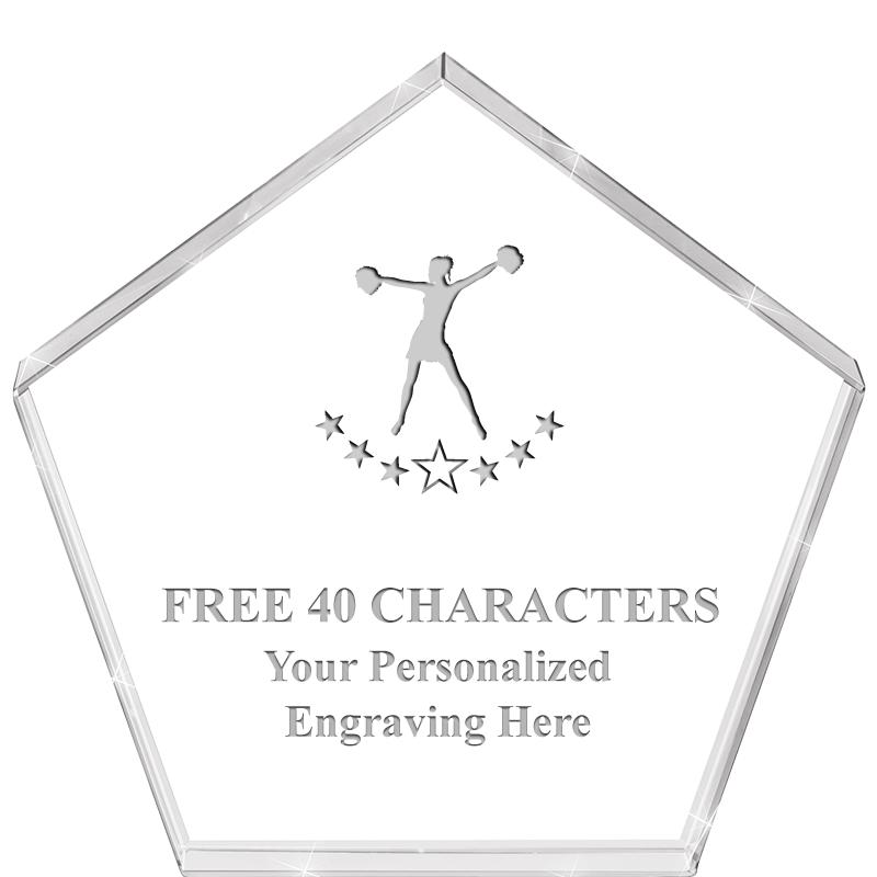 4"PENTAGON CRYSTAL PAPERWEIGHT