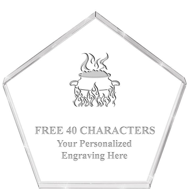 4"PENTAGON CRYSTAL PAPERWEIGHT