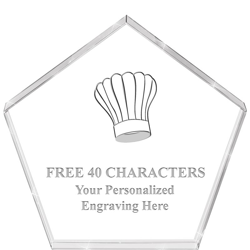 4"PENTAGON CRYSTAL PAPERWEIGHT