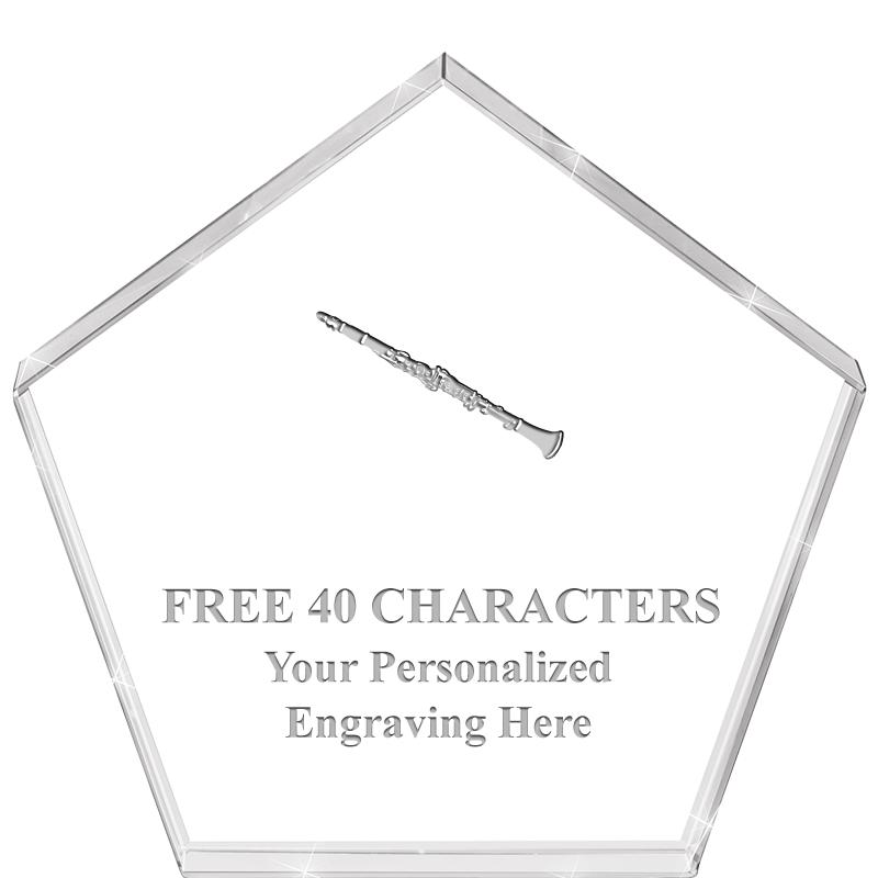 4"PENTAGON CRYSTAL PAPERWEIGHT