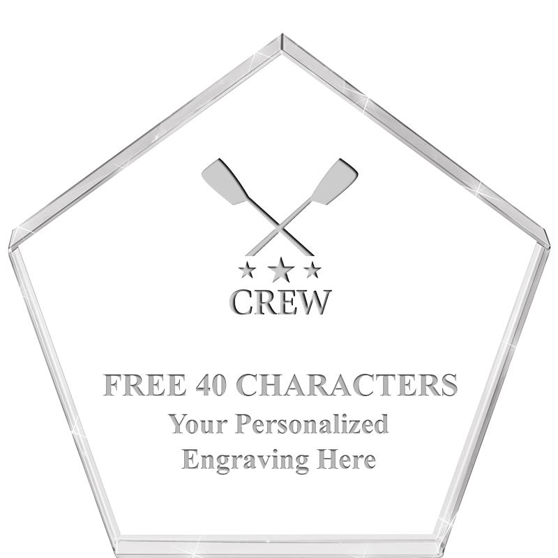 4"PENTAGON CRYSTAL PAPERWEIGHT