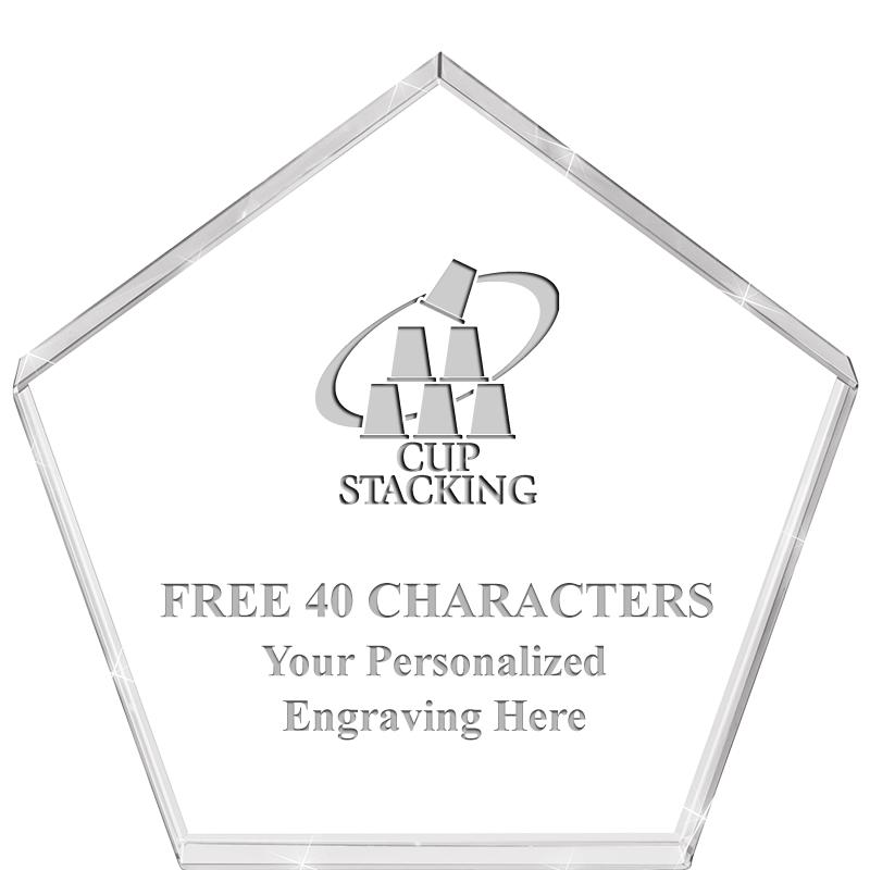 4"PENTAGON CRYSTAL PAPERWEIGHT