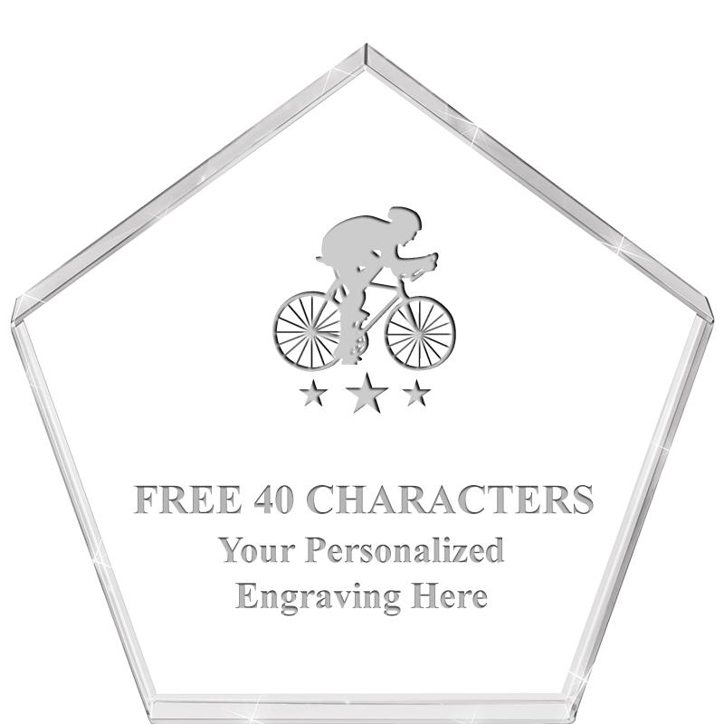 4"PENTAGON CRYSTAL PAPERWEIGHT