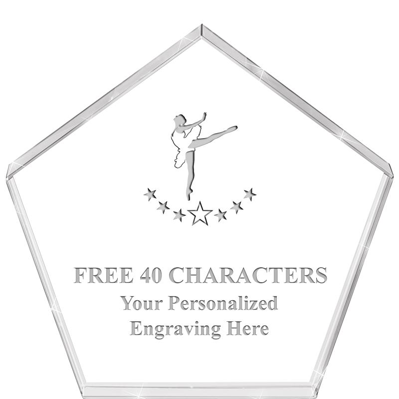 4"PENTAGON CRYSTAL PAPERWEIGHT