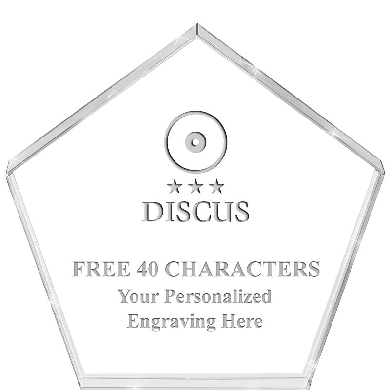 4"PENTAGON CRYSTAL PAPERWEIGHT