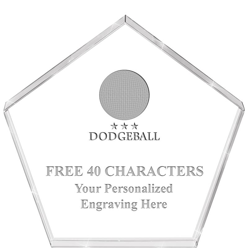 4"PENTAGON CRYSTAL PAPERWEIGHT