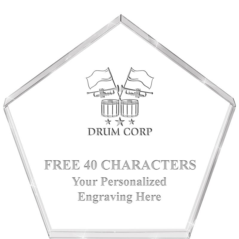 4"PENTAGON CRYSTAL PAPERWEIGHT