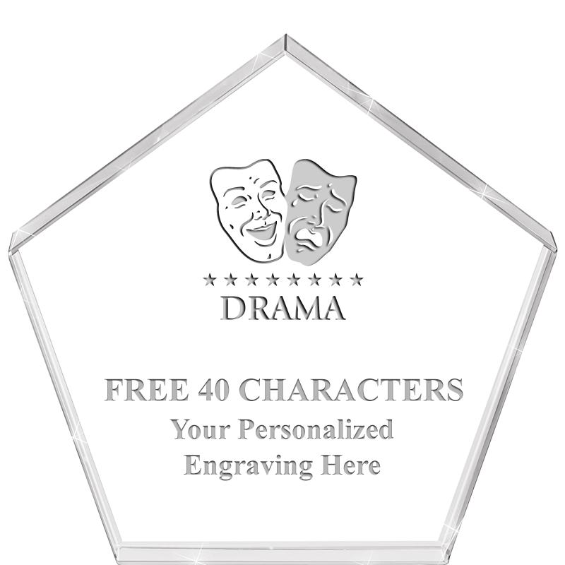 4"PENTAGON CRYSTAL PAPERWEIGHT