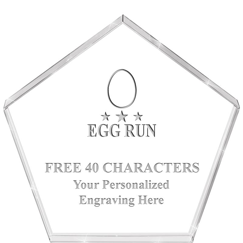 4"PENTAGON CRYSTAL PAPERWEIGHT