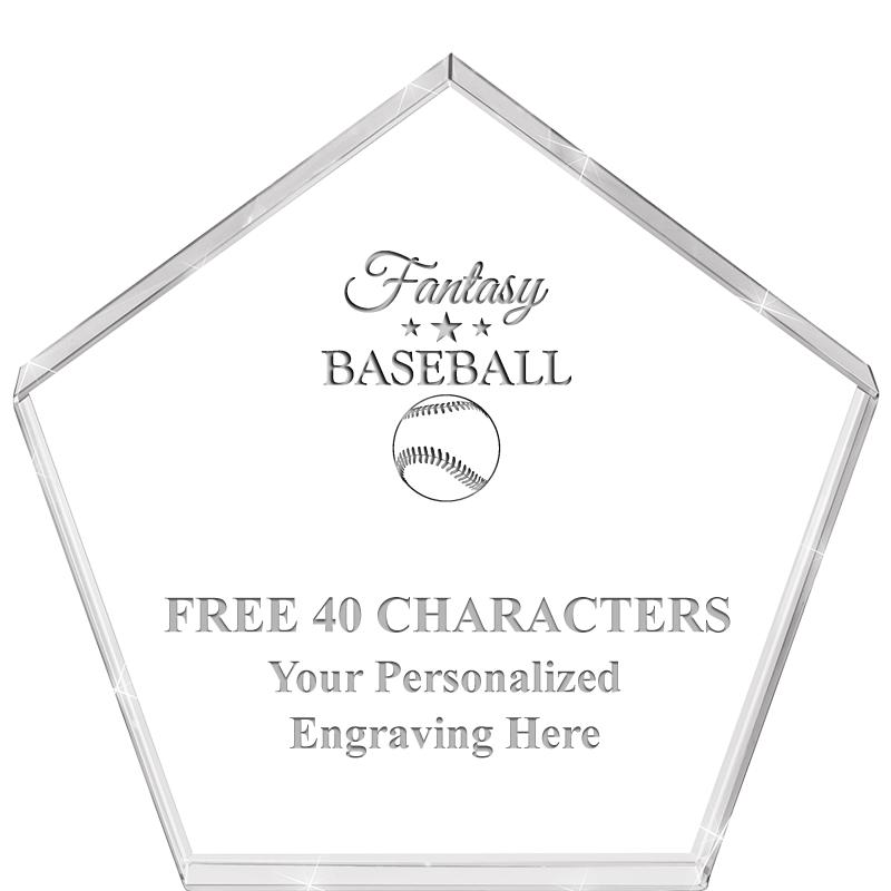 4"PENTAGON CRYSTAL PAPERWEIGHT