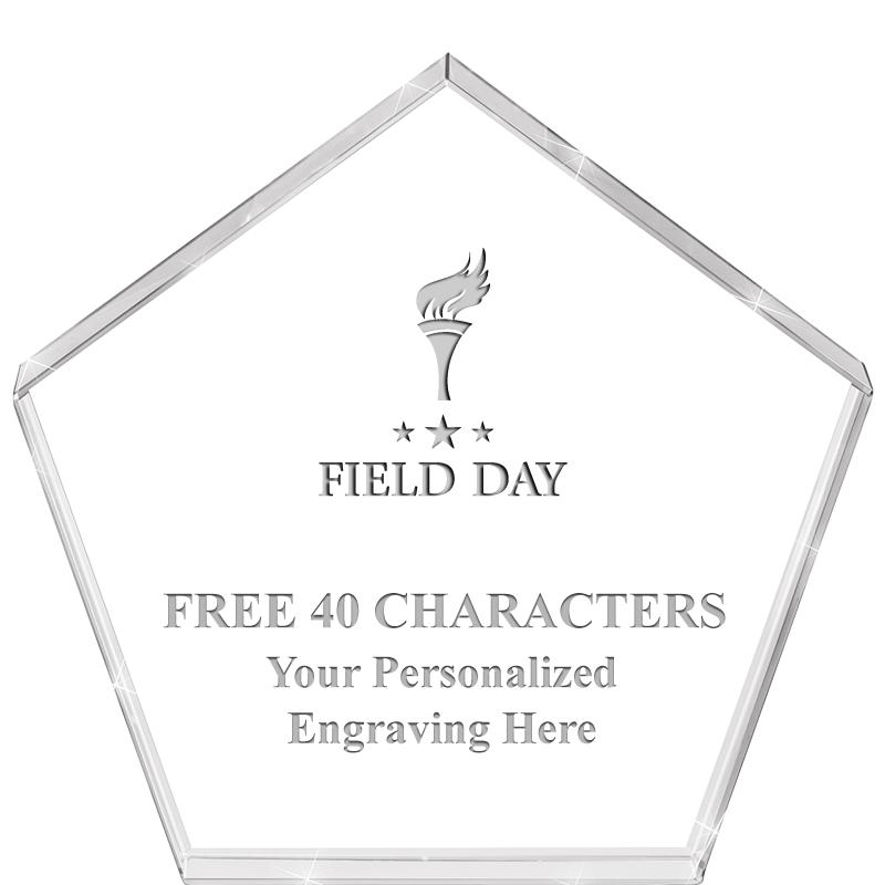 4"PENTAGON CRYSTAL PAPERWEIGHT