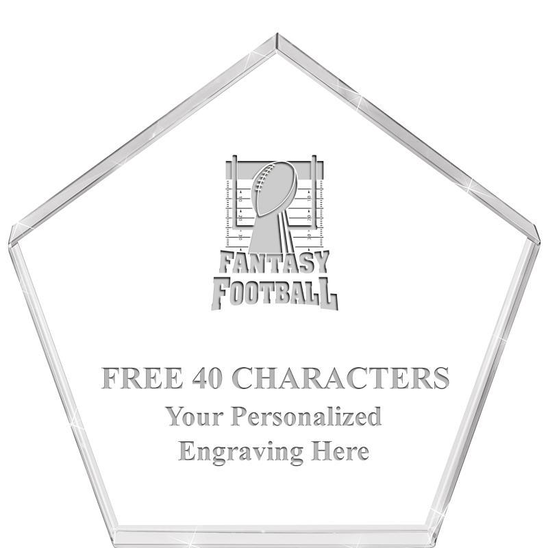 4"PENTAGON CRYSTAL PAPERWEIGHT