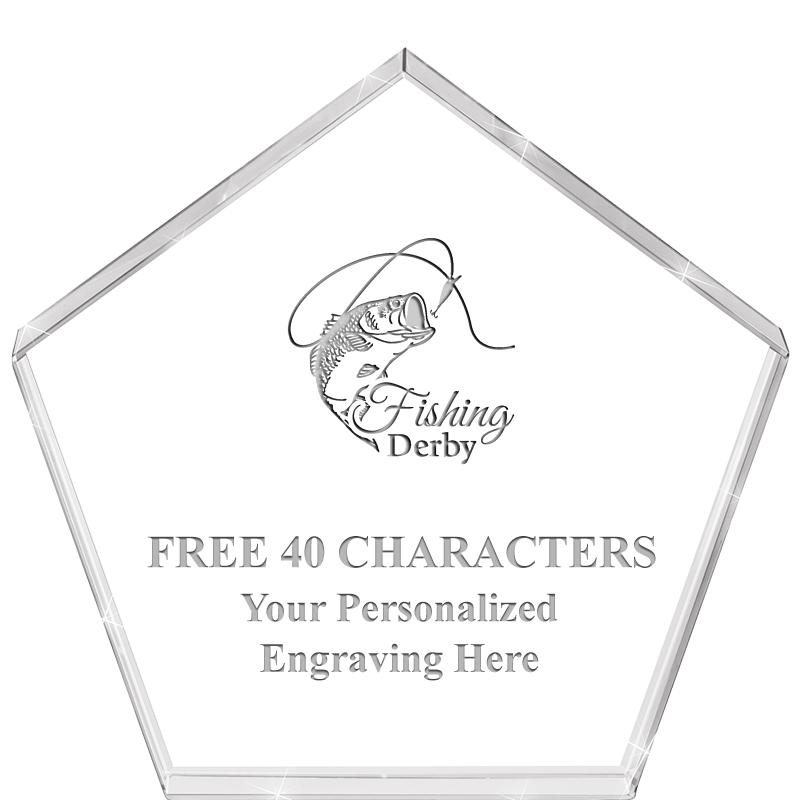 4"PENTAGON CRYSTAL PAPERWEIGHT