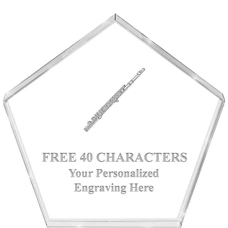 4"PENTAGON CRYSTAL PAPERWEIGHT