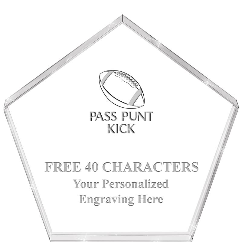 4"PENTAGON CRYSTAL PAPERWEIGHT