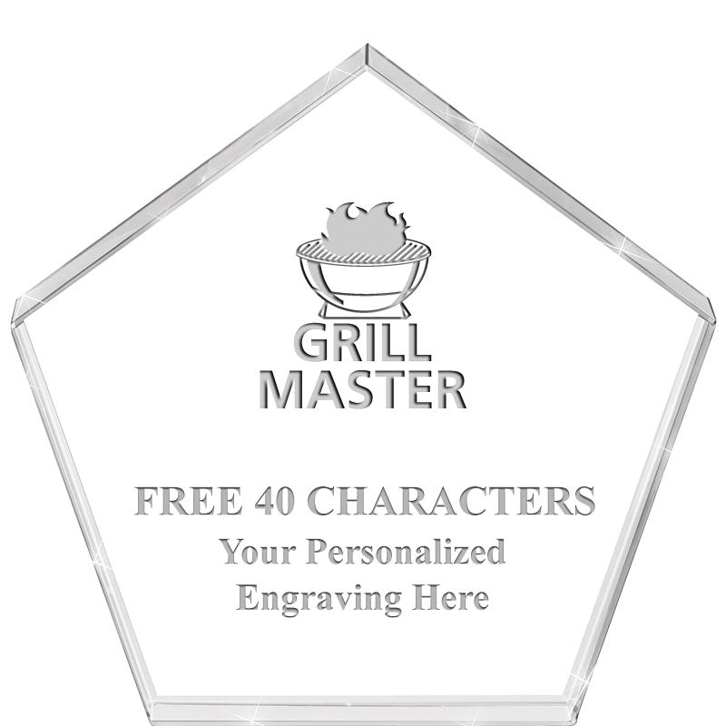 4"PENTAGON CRYSTAL PAPERWEIGHT