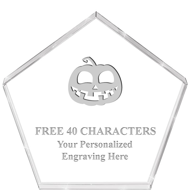 4"PENTAGON CRYSTAL PAPERWEIGHT