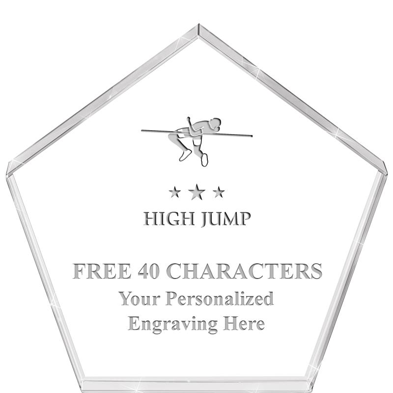 4"PENTAGON CRYSTAL PAPERWEIGHT