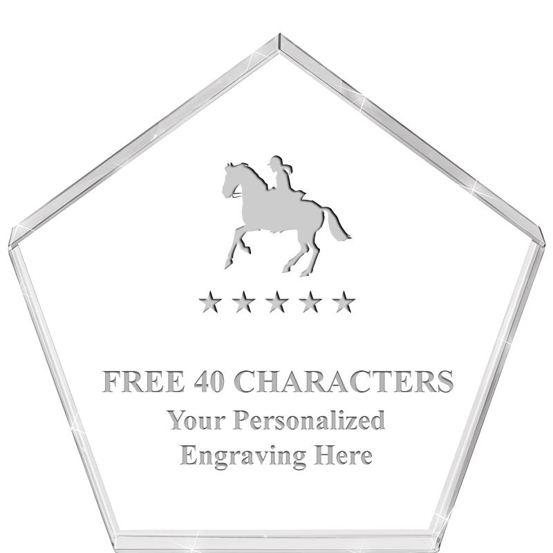 4"PENTAGON CRYSTAL PAPERWEIGHT