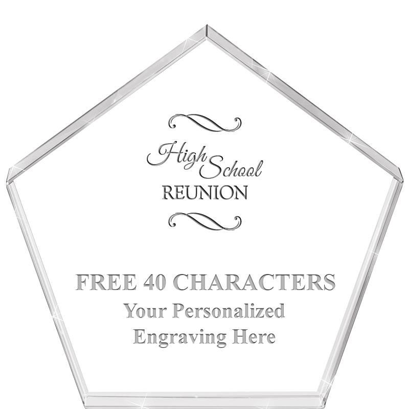 4"PENTAGON CRYSTAL PAPERWEIGHT