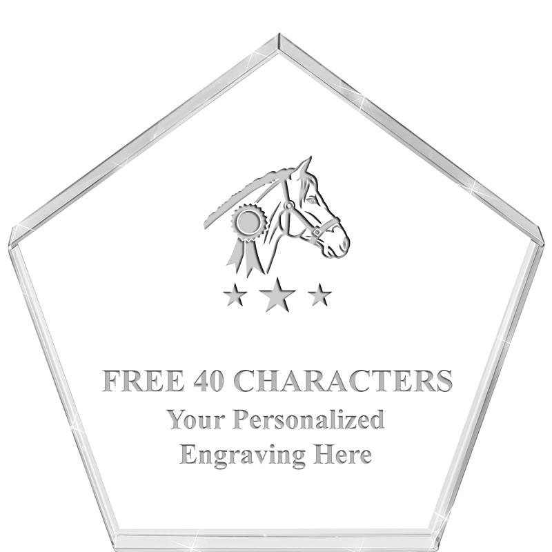 4"PENTAGON CRYSTAL PAPERWEIGHT