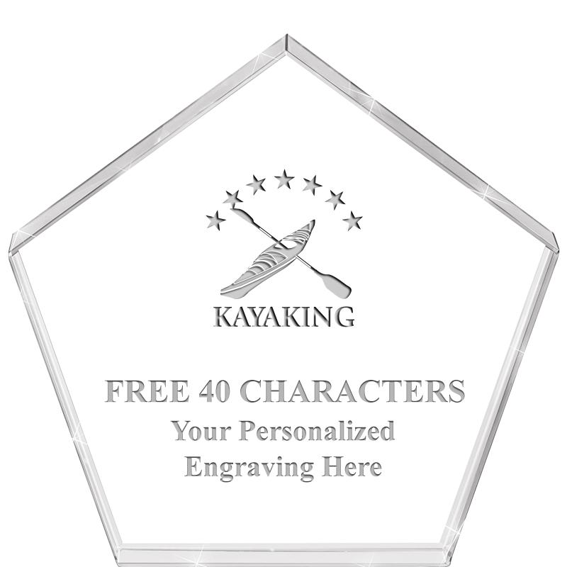 4"PENTAGON CRYSTAL PAPERWEIGHT
