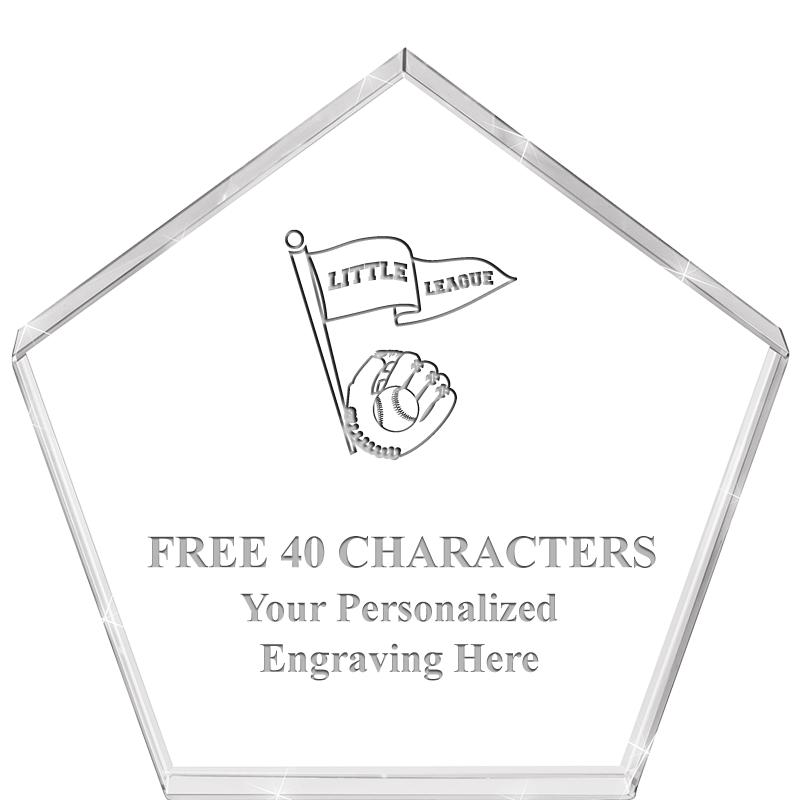 4"PENTAGON CRYSTAL PAPERWEIGHT