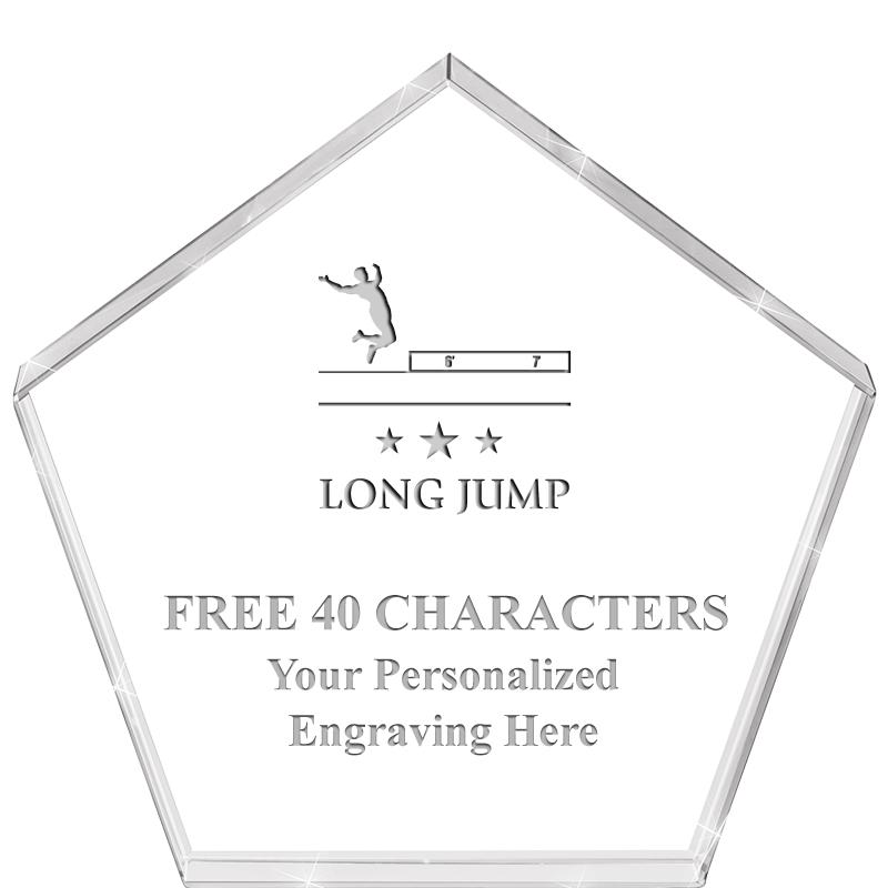 4"PENTAGON CRYSTAL PAPERWEIGHT