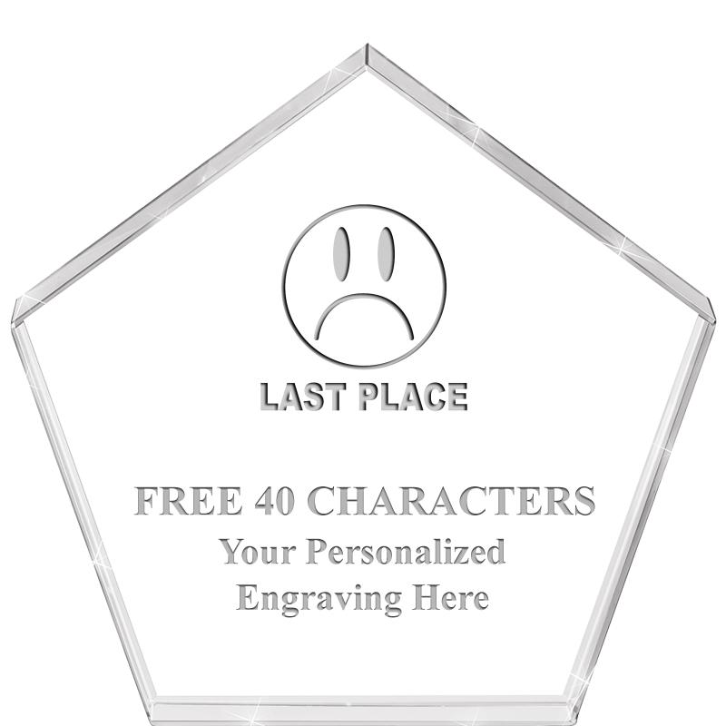 4"PENTAGON CRYSTAL PAPERWEIGHT