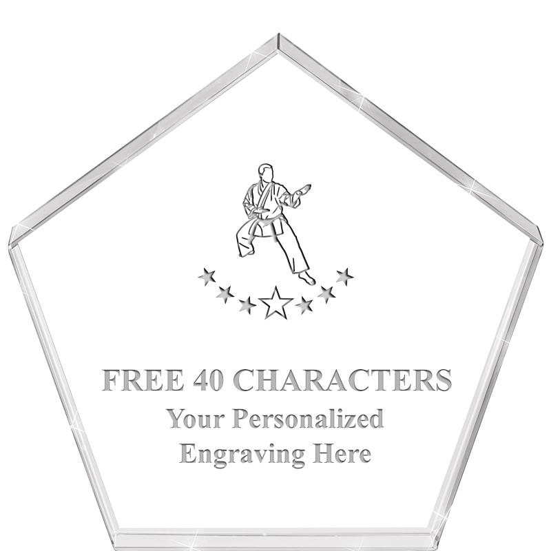 4"PENTAGON CRYSTAL PAPERWEIGHT