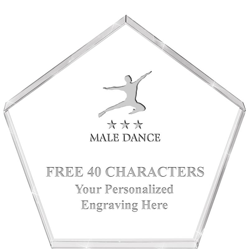 4"PENTAGON CRYSTAL PAPERWEIGHT