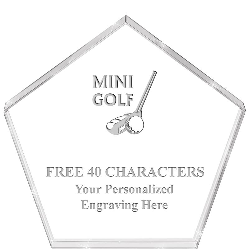 4"PENTAGON CRYSTAL PAPERWEIGHT