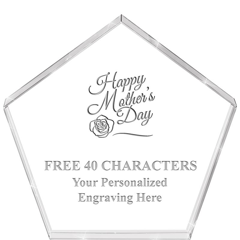 4"PENTAGON CRYSTAL PAPERWEIGHT