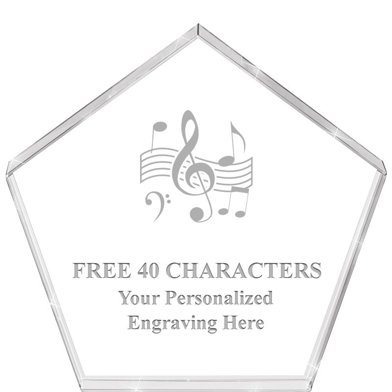 4"PENTAGON CRYSTAL PAPERWEIGHT