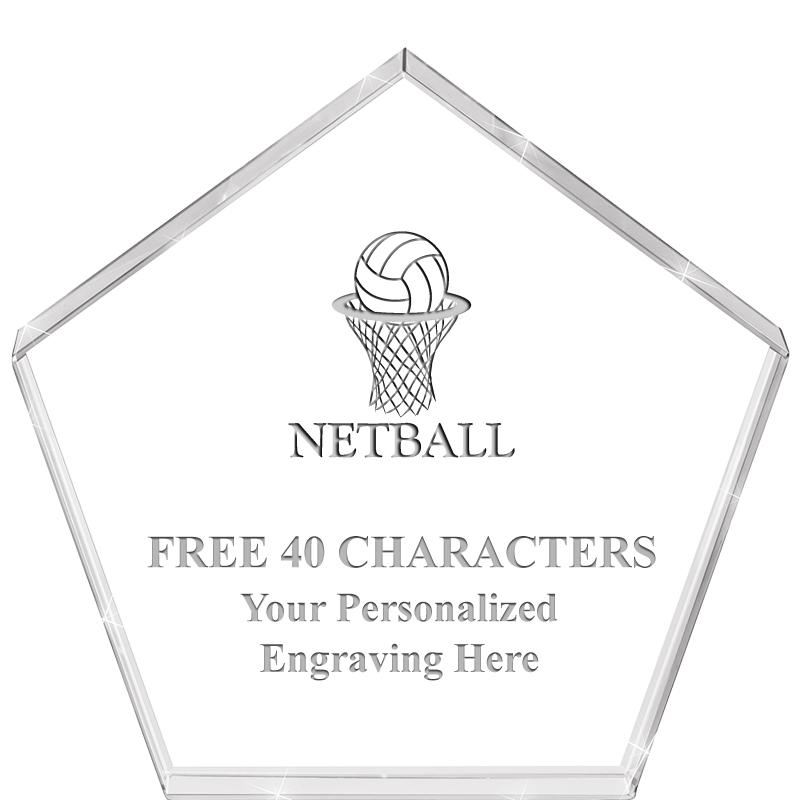 4"PENTAGON CRYSTAL PAPERWEIGHT