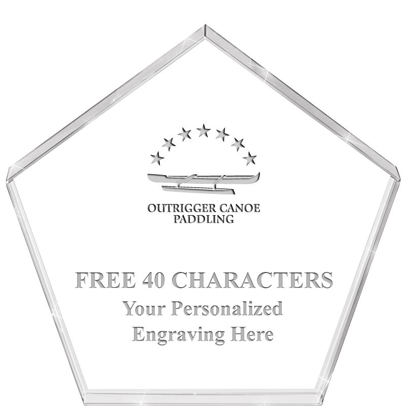 4"PENTAGON CRYSTAL PAPERWEIGHT