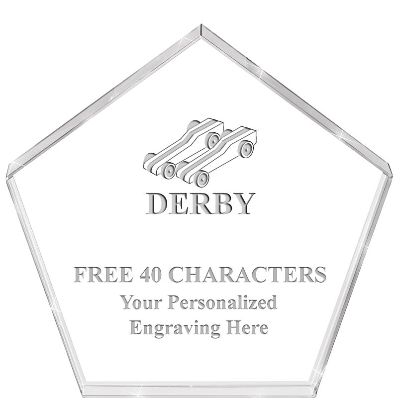 4"PENTAGON CRYSTAL PAPERWEIGHT