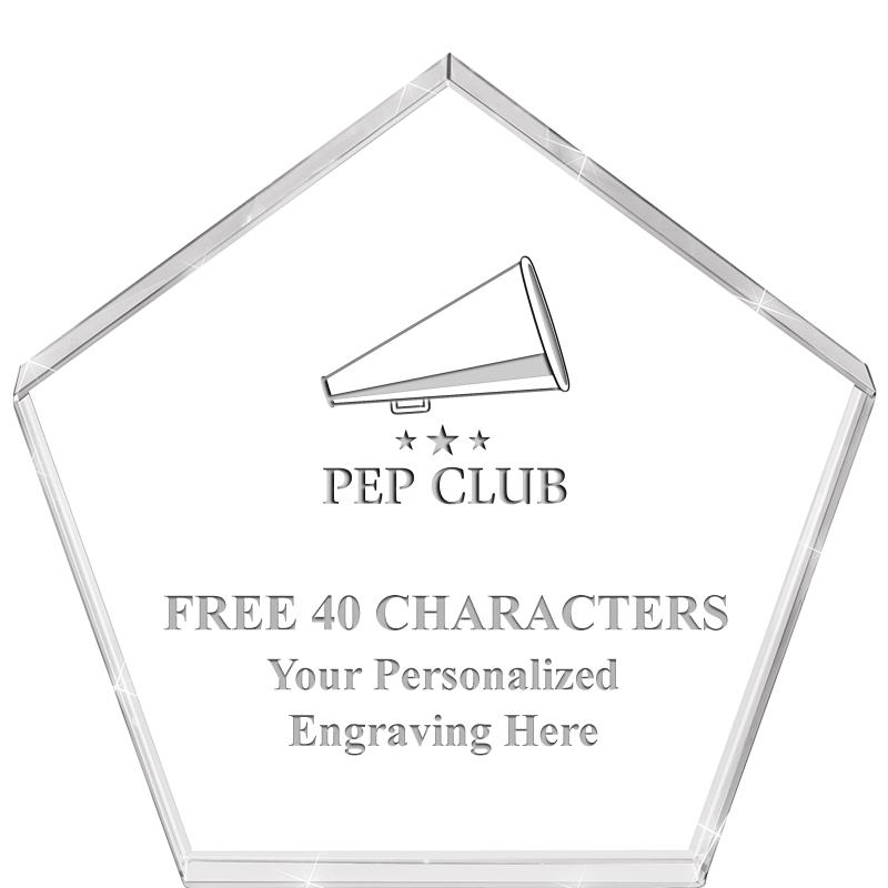 4"PENTAGON CRYSTAL PAPERWEIGHT