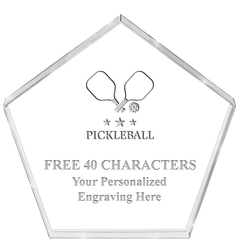 4"PENTAGON CRYSTAL PAPERWEIGHT