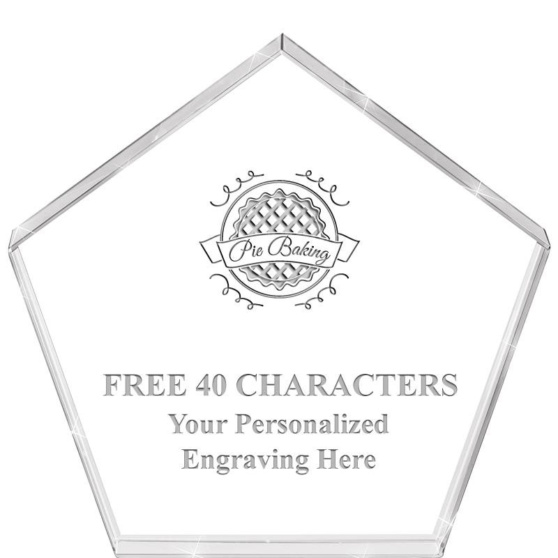 4"PENTAGON CRYSTAL PAPERWEIGHT