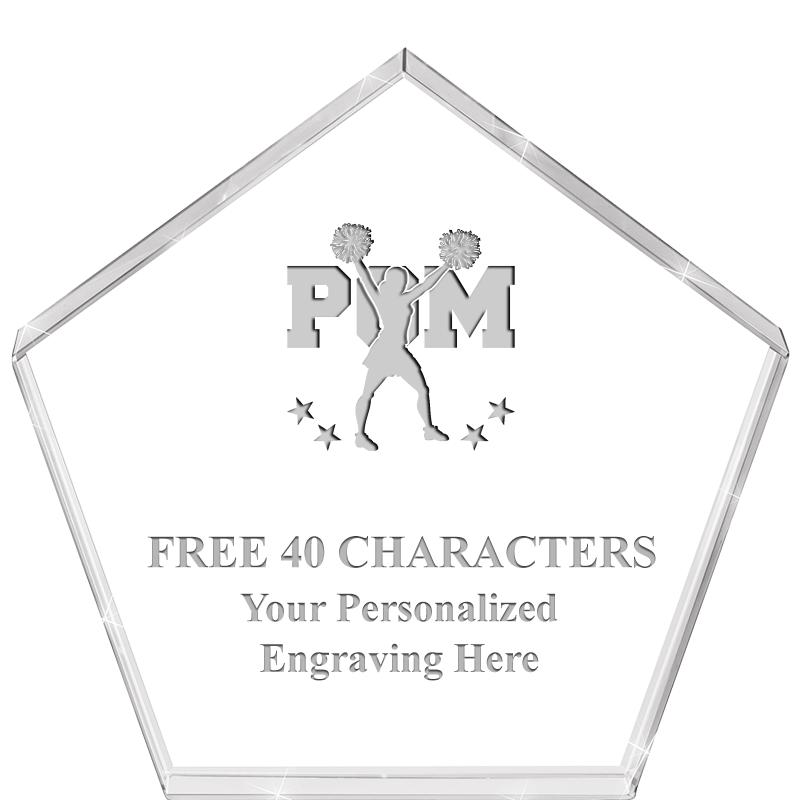 4"PENTAGON CRYSTAL PAPERWEIGHT