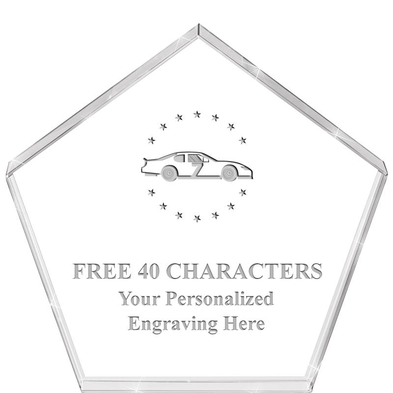 4"PENTAGON CRYSTAL PAPERWEIGHT