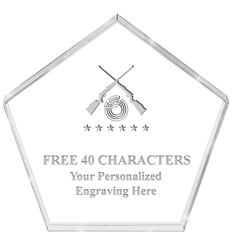 4"PENTAGON CRYSTAL PAPERWEIGHT