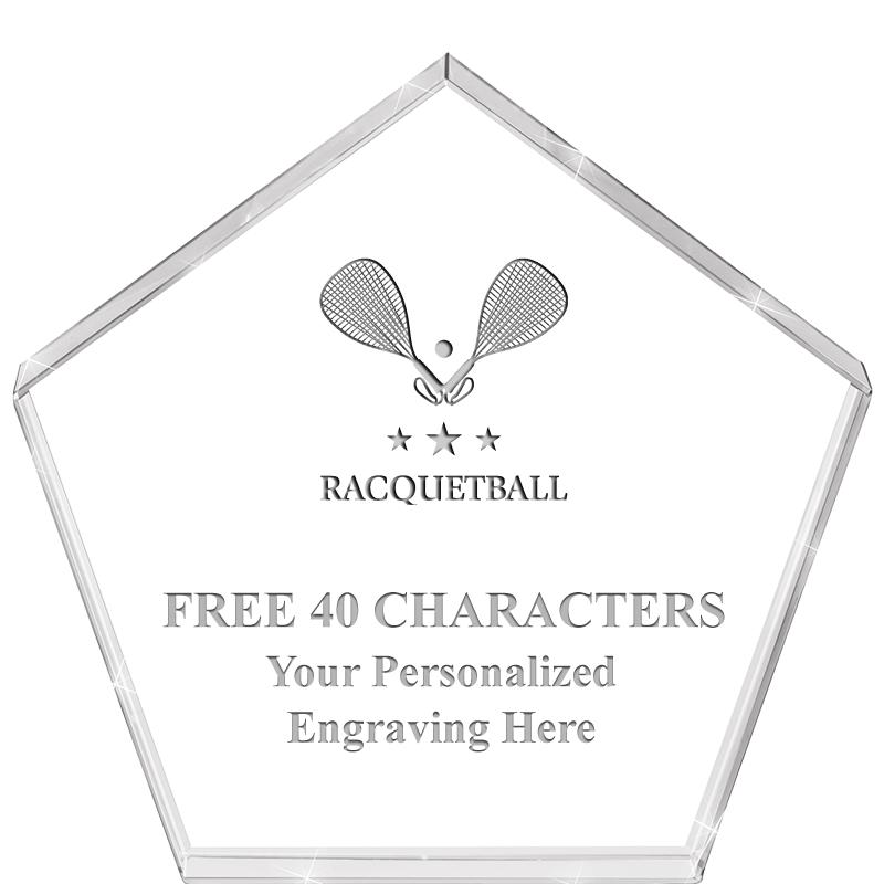 4"PENTAGON CRYSTAL PAPERWEIGHT