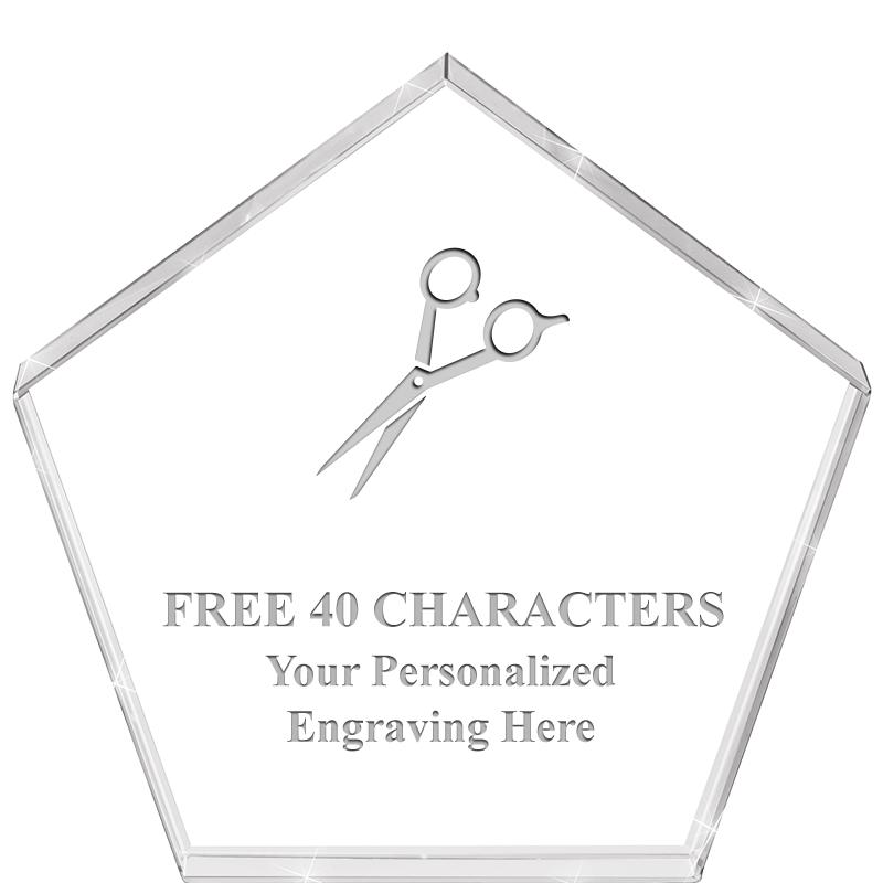 4"PENTAGON CRYSTAL PAPERWEIGHT