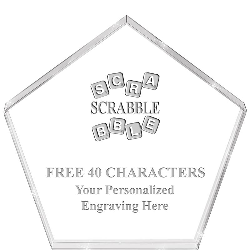 4"PENTAGON CRYSTAL PAPERWEIGHT