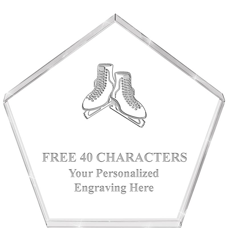 4"PENTAGON CRYSTAL PAPERWEIGHT