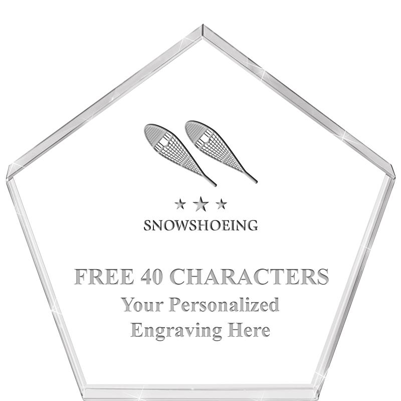 4"PENTAGON CRYSTAL PAPERWEIGHT