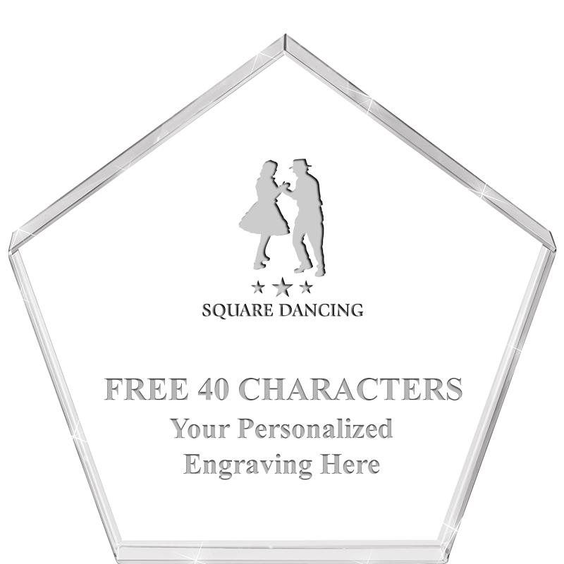 4"PENTAGON CRYSTAL PAPERWEIGHT